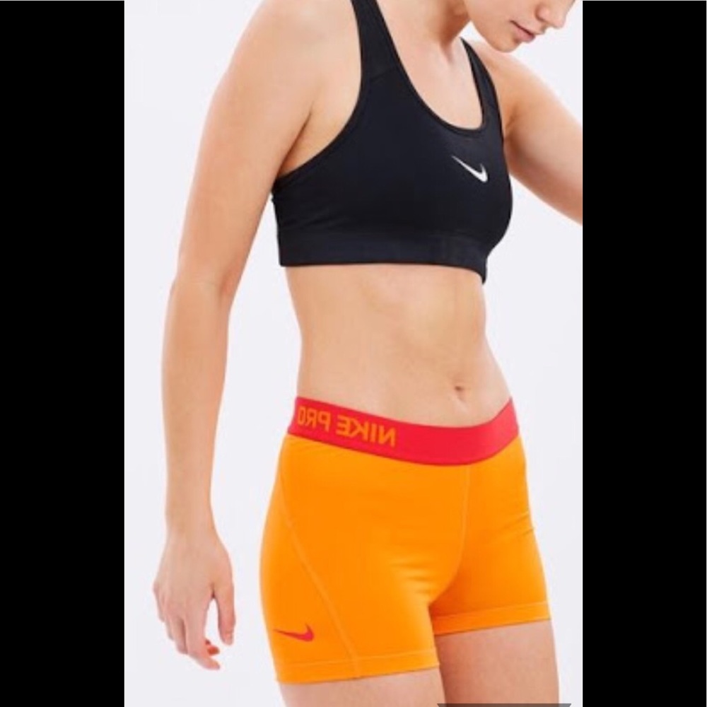 NIKE PRO DRI FIT ORANGE WORKOUT SHORTS XL